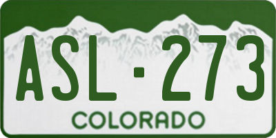 CO license plate ASL273