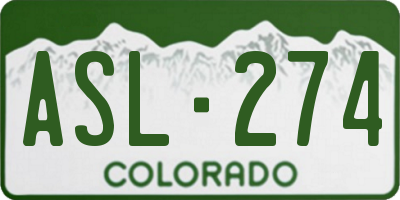 CO license plate ASL274