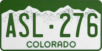 CO license plate ASL276