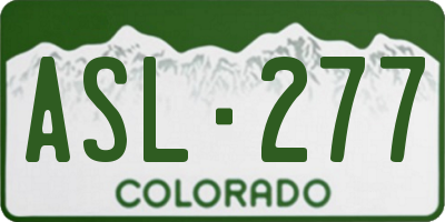 CO license plate ASL277