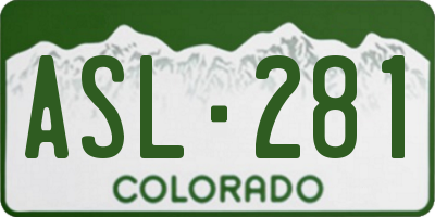 CO license plate ASL281
