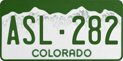 CO license plate ASL282