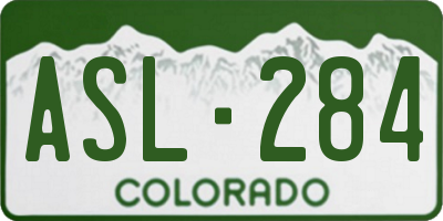 CO license plate ASL284