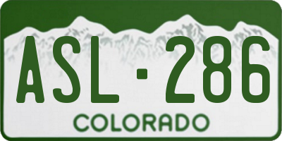 CO license plate ASL286