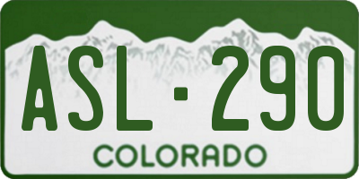 CO license plate ASL290
