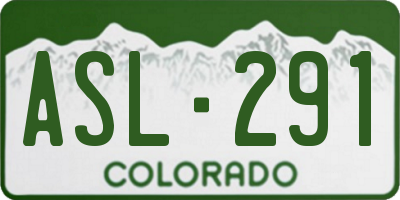 CO license plate ASL291
