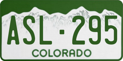CO license plate ASL295