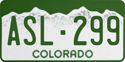 CO license plate ASL299