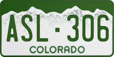 CO license plate ASL306