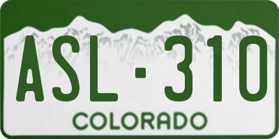 CO license plate ASL310