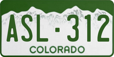 CO license plate ASL312