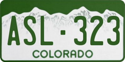 CO license plate ASL323