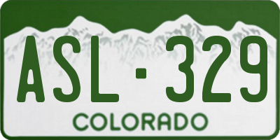 CO license plate ASL329