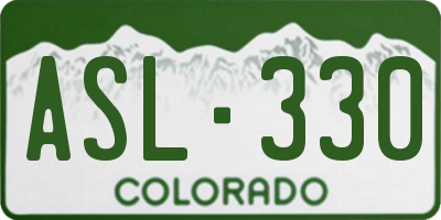 CO license plate ASL330