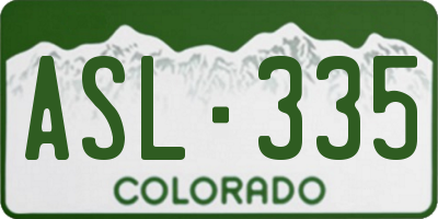 CO license plate ASL335