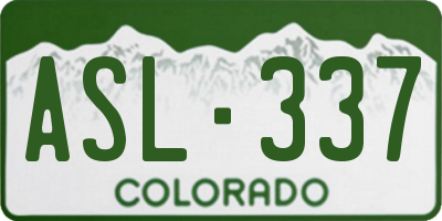 CO license plate ASL337