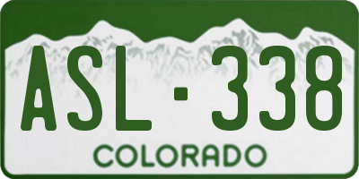 CO license plate ASL338