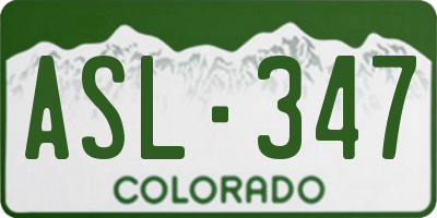 CO license plate ASL347