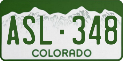 CO license plate ASL348