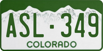 CO license plate ASL349