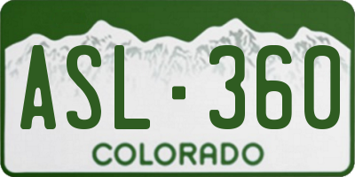 CO license plate ASL360