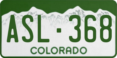 CO license plate ASL368