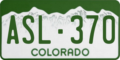 CO license plate ASL370