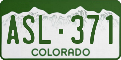 CO license plate ASL371