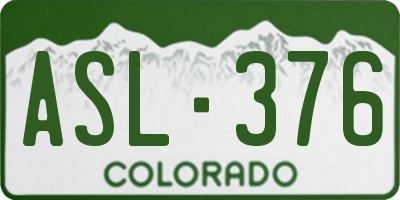 CO license plate ASL376