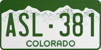 CO license plate ASL381