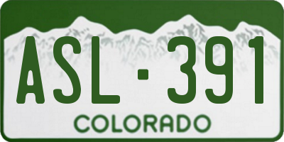CO license plate ASL391