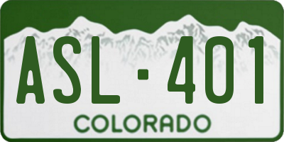 CO license plate ASL401