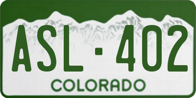 CO license plate ASL402
