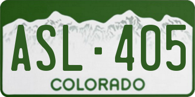 CO license plate ASL405