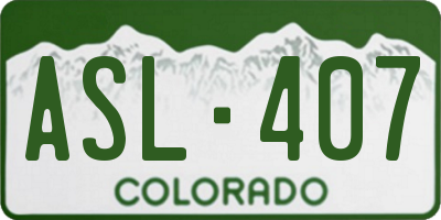 CO license plate ASL407