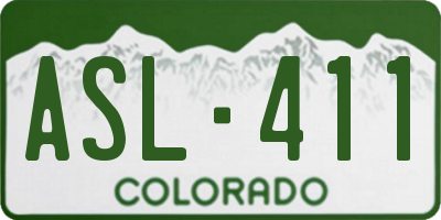 CO license plate ASL411