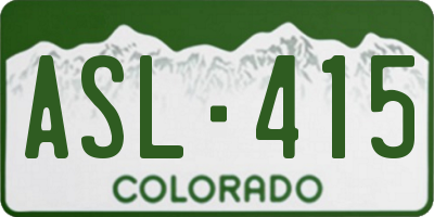 CO license plate ASL415