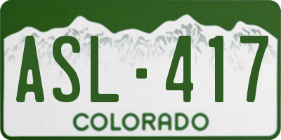 CO license plate ASL417