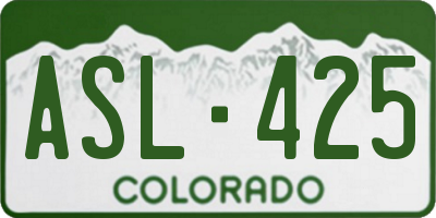CO license plate ASL425