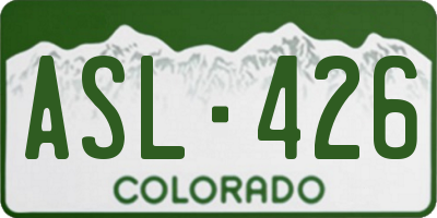 CO license plate ASL426
