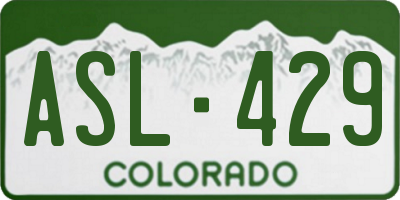 CO license plate ASL429