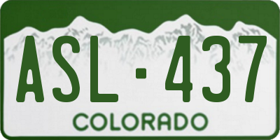 CO license plate ASL437