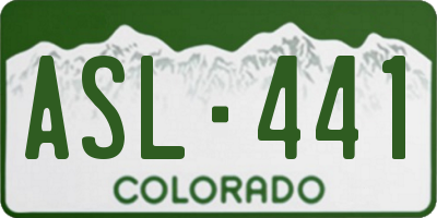 CO license plate ASL441