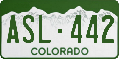 CO license plate ASL442