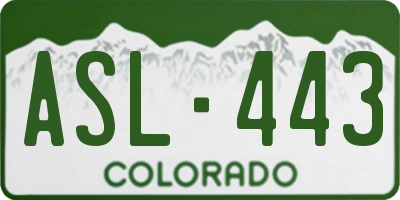 CO license plate ASL443