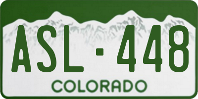 CO license plate ASL448
