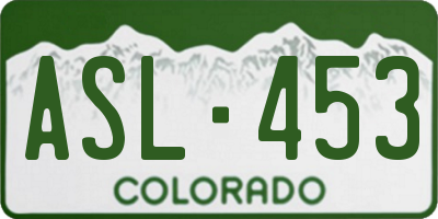 CO license plate ASL453