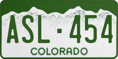 CO license plate ASL454