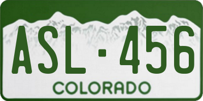 CO license plate ASL456