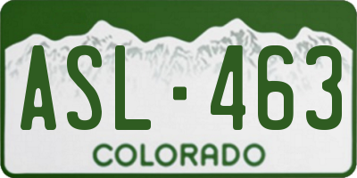 CO license plate ASL463